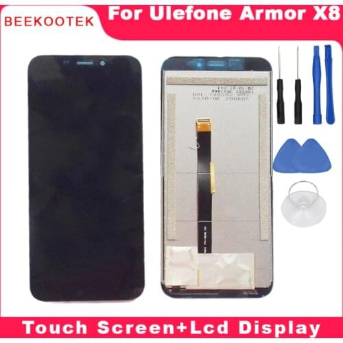 New Original Ulefone Armor X8 LCD Display+Touch Screen Tested LCD Digitizer Glass Panel Replacement For Ulefone Armor X8 Phone