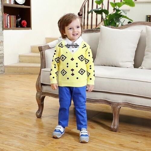 Fall Boutique Kids Clothing Cool Toddler Boy Clothes 2019 New Year Baby Boy Gentleman Clothing Sets Boys Boys Two Pieces Sets