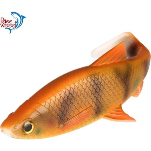 RoseWood 3D Scanned Soft Fish 5g10g20g40g 1PC Fishing Lure With Perfect T-Style Paddle Tail Silicone Bait Fishing Accessories