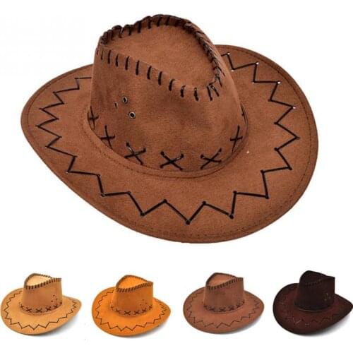 Casual Cowboy Hat Sun Hat Cowgirls Children Hat Artificial Suede Wide Brim Leisure Halloween Children Hat Gorras