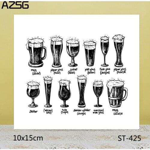 AZSG Full Beer Tumbler Clear Stamps For DIY Scrapbooking/Card Making/Album Decorative Silicone Stamp Crafts