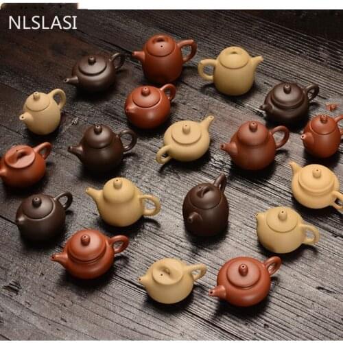 NLSLASI1 PCS Purple Clay Finger Teapot Tea Pet Small Pocket tea Set Ornaments tea Accessories Boutique Tea Table Decoration