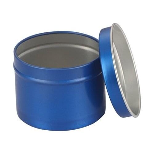 Empty Cosmetic Metal Aluminum Tin Containers Blue Aroma Storage Pot Private Label 100ml Aluminum Candle Jar Tin Metal Cream Box