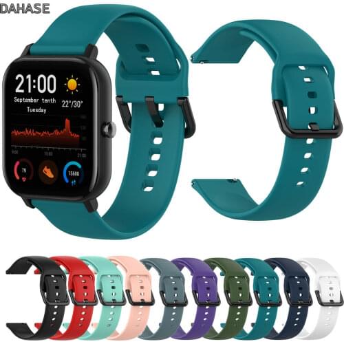 Silicone Watchband 20mm for Samsung Galaxy Watch 42mm Rubber Quick Release Bracelet Active Band for Huami Amazfit BIP GTS Strap