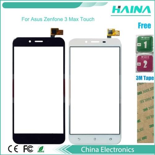 With Tape Moible Phone Touchscreen For Asus Zenfone 3 Max Touch Smartphone Touch Screen Digitizer Panel Front Glass Lens Sensor