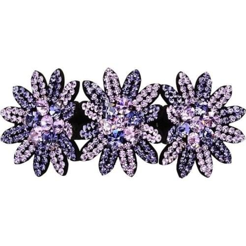 Crystal Hairpin All-Match Personality Spring Clip Flower Rhinestone Hair Accessories