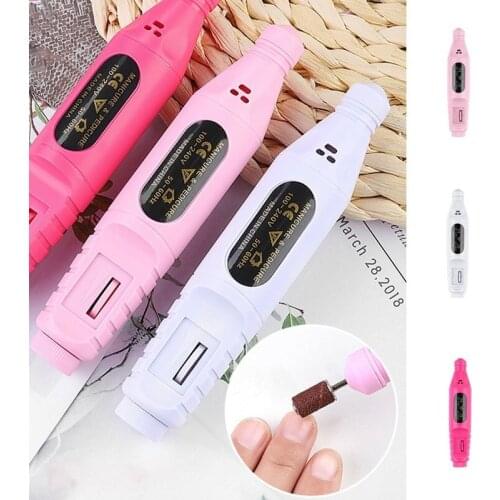 Nail Pen Type Polisher USB Cable Portable Nail Art Manicure Grinder Polishing Machine ABS 3 Colors Nail Art Polisher Salon Tools
