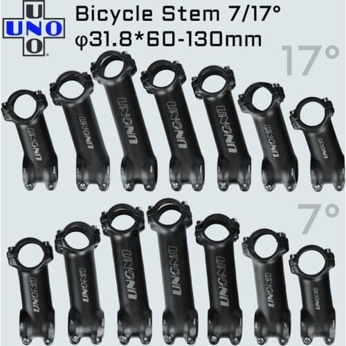 UNO MTB Road Bicycle Stem 7 17 Degree Ultralight Bike Stem 31.8mm 60/70/80/90/100/110/120/130mm Mountain MTB Bicycle Power Parts