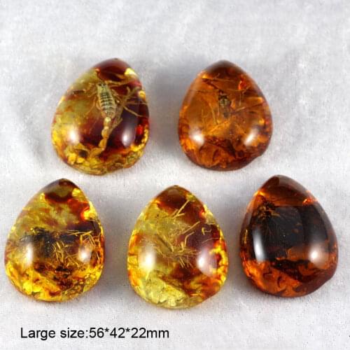Amber Pendant Sweater Chain Natural Insect Scorpion Craft Gift Necklace Butterfly Insects Stone Gemstone Pendants DIY Ornament