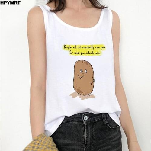 Fun Potato graphics Philosophy of Life Print Summer Women Sexy Tank Tops Lady Casual Harajuku Sleeveless Tshirt Vest Top Female