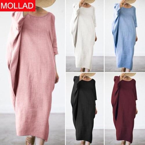 Plus Size Foreign Trade Womens Clothing Hot AliExpress 2021 Cotton and Linen Loose European and American Style Dress