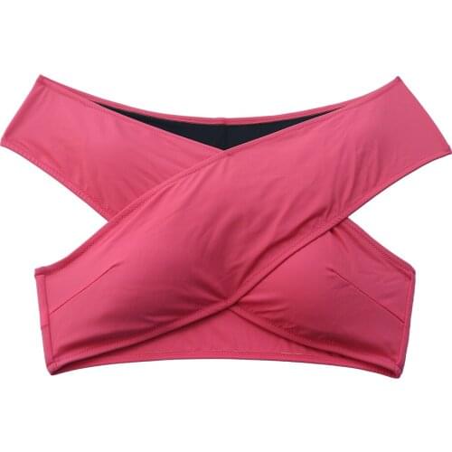 Women Bikini top Overlapping Red black Sexy Swimsuit Push Up Swimwear Biquini Beachwear girl High Waist bikinis