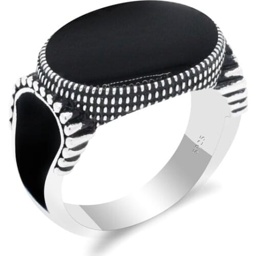 925 Sterling Silver Women Ring Retro Vintage Style Black Enamel Exquise Ring Thai Silver Ring For Women Turkish Gift Fine Jewelr