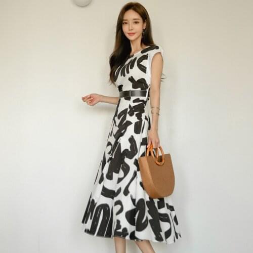 Vintage Print Sleeveless Tank Summer Women Maxi Dress 2020 New Fashion A-line Bohemian Dresses Big Swing Beach Vestidos Female