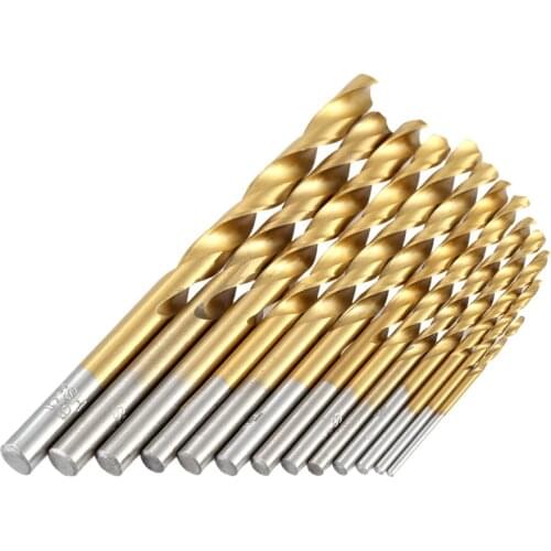 13pcs/set High Quality Mini Twist Drill Bit HSS Plating Titanium Saw Set Metric System Woodworking Metal Platic Drilling Tools