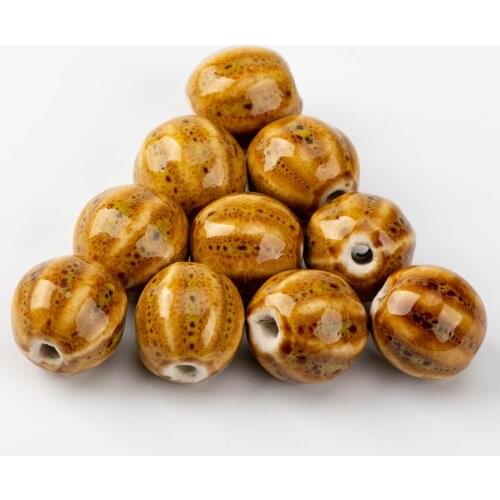 15# 20pcs Watermelon Shape Quality Ceramic beads Beading sell by bags Unique Ceramics Beads Wholesale #A425B