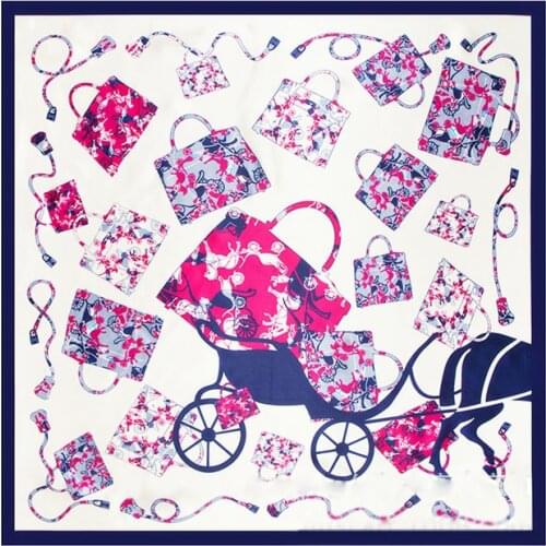 2018 16colors 60cm*60cm Luxury Brand Women Twill Silk Scarf Horse Pattern Headband Print Scarf New Fashion Small Square Scarves