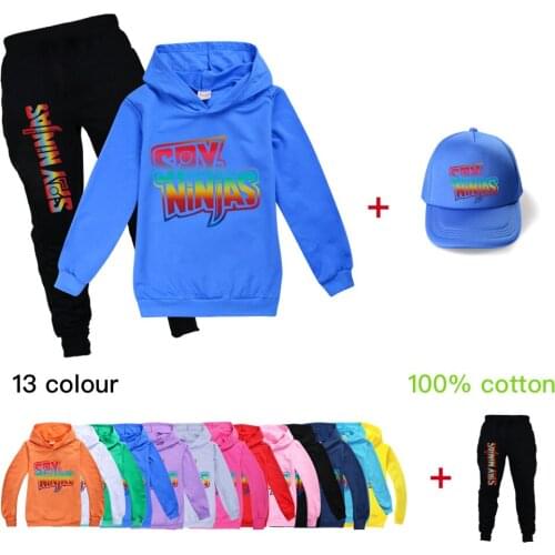 2021 New Game SPY NINJA Hoodie Suit Cotton Kids Hoodie And Pant +Baseball Cap Children Clothing Set 2-16 Years Girl Boys Clothes