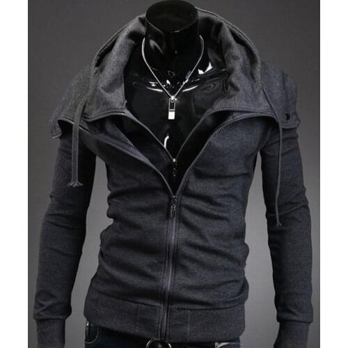 2021 Fashion Autumn Hooded Coat Men Casual Cardigan Sweater Jacket Plus Size S-3XL Zipper Street Mens Jackets and Coats