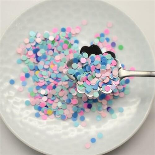 25g 3mm Lovely Macaroon color Dot Shape PVC loose Sequins Paillettes for Scrapbook/wedding decoration confetti