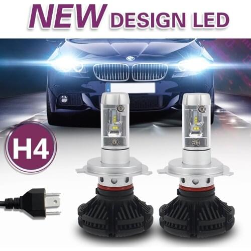 2X Turbo Canbus High/Dipped Beam H4 Led Car Bulbs 6500K SUV 12000LM Headlight Kits Automobile Head Light 55W Fan ZES Chips lamp