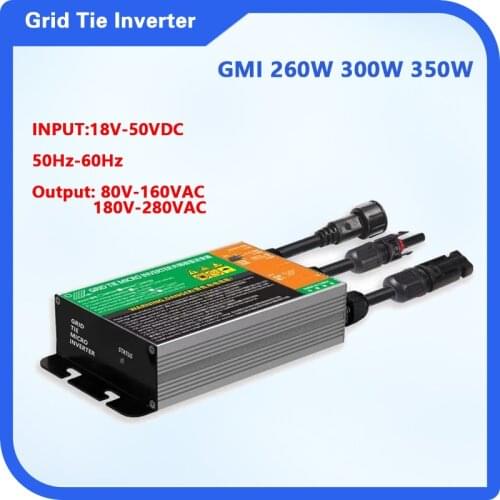 260W 300W350W MPPT Solar PV Grid Tie Micro Inverter Input 18V-50V DC Output 110V-240V Waterpoof IP65