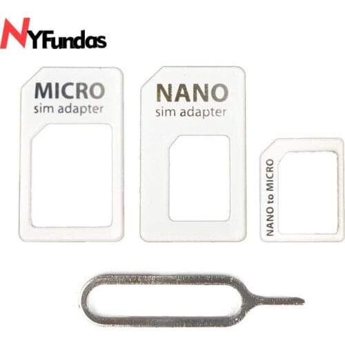 4 in 1 2016 Convert Nano SIM Card to Micro Standard Adapter For iPhone 5 5s 6 6s Plus SE 5C xiaomi redmi 3s 4 3 huawei honor 7 8