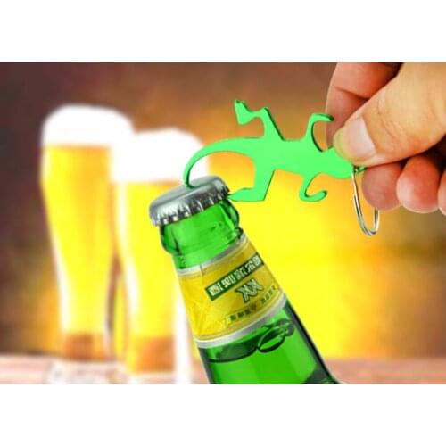 400Pcs Gecko Lizard Bottle Opener Keychain Aluminum Alloy Beer Opener Promotion Keyring Gift