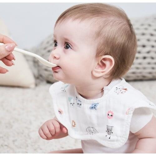 5pcs Feeding Apron Baby Bibs 360 Degree Rotation Gauze Muslin Baby Kids Bandana Burp Cloth Newborn Infant Saliva Towel