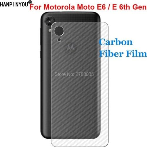For Motorola Moto E6 / E 6th Gen 6.1" Durable 3D Anti-fingerprint Carbon Fiber Back Film Screen Protector (Not Glass)