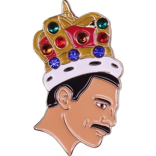Freddie Mercury pin Queen singer badge music brooch LGBT art jewelry unisex gift shirt denim jackets accessory