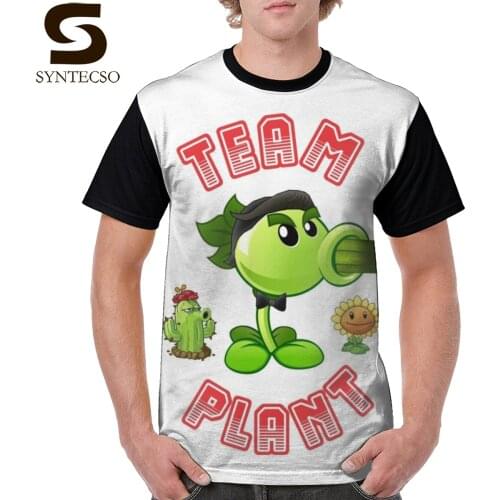 Plants Vs Zombie T Shirt Plants Vs Zombie T-Shirt Man Short Sleeves Graphic Tee Shirt 4xl Cute Basic Printed Polyester Tshirt