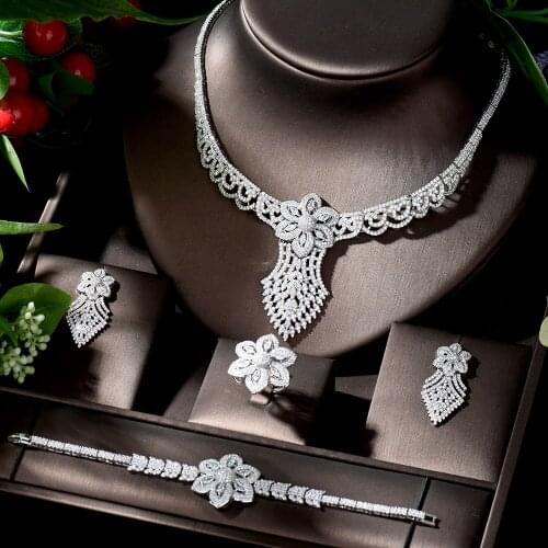 HIBRIDE New fashion Temperament Elegant Charming Jewelry Sets for Lady Wedding High Quality Zirconia Conjunto de joyas N-1344