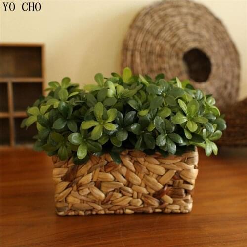 High grade simulation flower 7 bunches small cuckoo leaves plastic flowers decorative home rranging green artificial plants