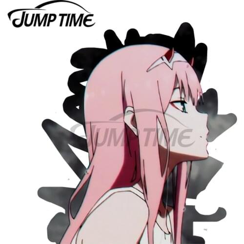 JumpTime 13 x 6.5cm For Zero Two Sticker Fine Decal DIY Motorcycle Car Stickers Funny Graffiti Sticker Waterproof Vinyl Material