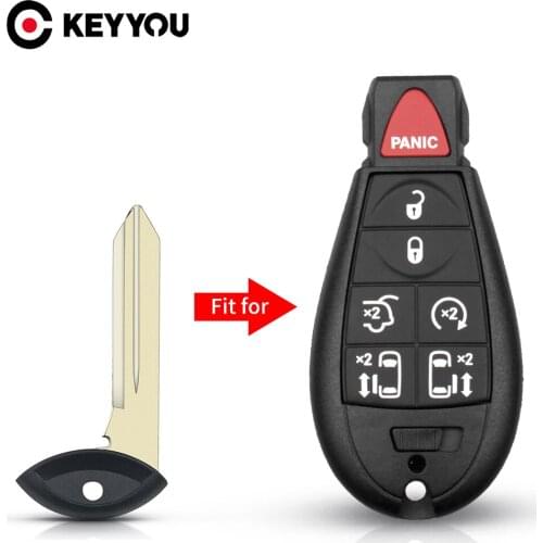 KEYYOU 1PCS Uncut Blank Insert Emergency Car Key Blade for Chrysler 300 C Grand Voyager Dodge Grand Caravan Ram Journey for Jeep