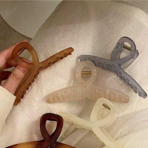 Korean Matte Large Hair Claws Elegant Acrylic Hairpins Barrette Crab Hair Clips Headwear for Women Girls Hair Accessories