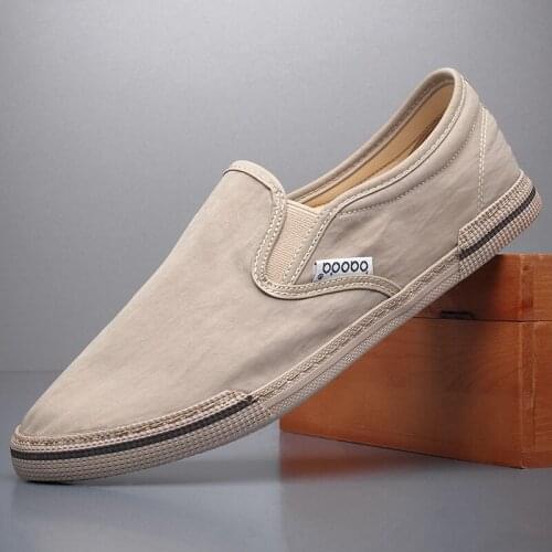 New Canvas Men Casual Shoes Man Sneakers Slip-on Loafers Men High Quality Shoe Summer Breathable Comfortable Driving Shoes Man