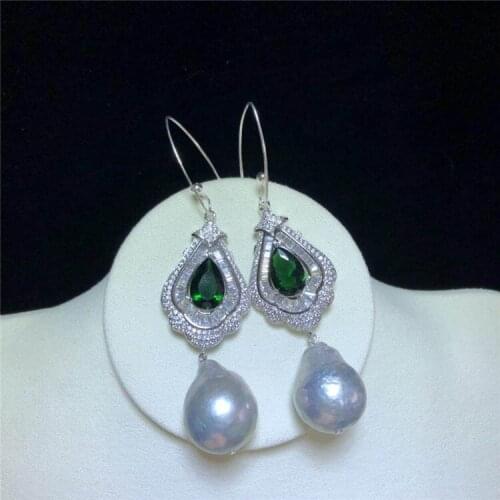 Natural Baroque Pearl Earrings Luxury Keshi Pearl Dangle Pearl Earrings Jewelry Vintage Kiwa Pearl Jewelry Women Gifts