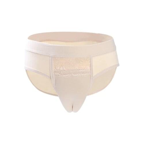 New Camel Toe Shape Fake Vagina Female Panties Underwear for Crossdresser Man Invisible and Breathable Mens thong jockstrap