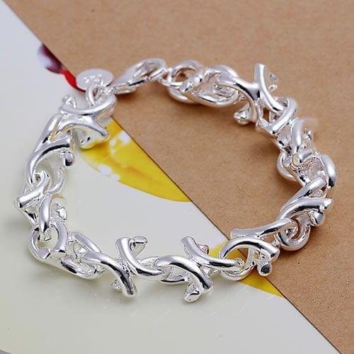 Wholesale High Quality Jewelry Bridal Jewelry Silver Color Fashion Bracelets For Women Best Gift SMTH042 Fashion Leaf Bracelet