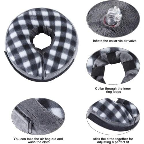Dog Collar Protective Circle Inflatable Recovery Wound Healing Anti-bite Neck Elizabethan Collars For Small Medium Large Dogs