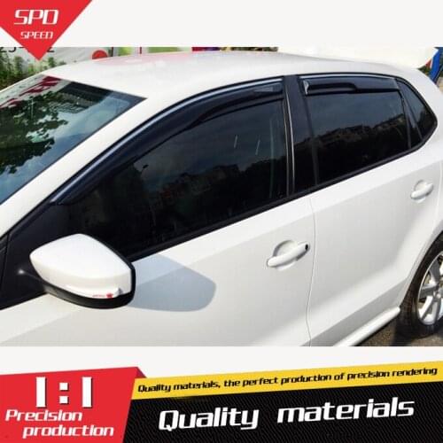 For Volkswagen POLO Plastic Window Visor 2011-2016 Vent Shades Sun Rain Deflector Guard For Volkswagen POLO 4PCS/SET