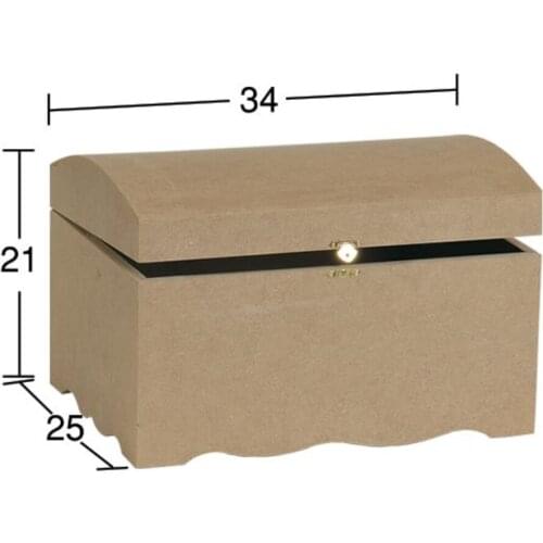 SA412 Small Bombe Crate, Unpainted Raw Wood Mdf Box