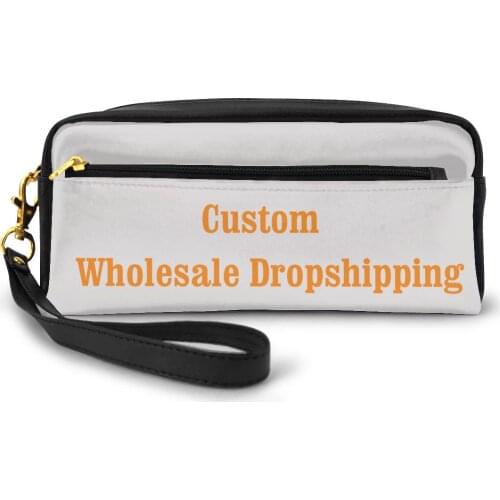 Customize Makeup Bag Image Logo Name Print Evening Cosmetic Cases Pencil Holder Make up Pouch Children School Case Dropshipping