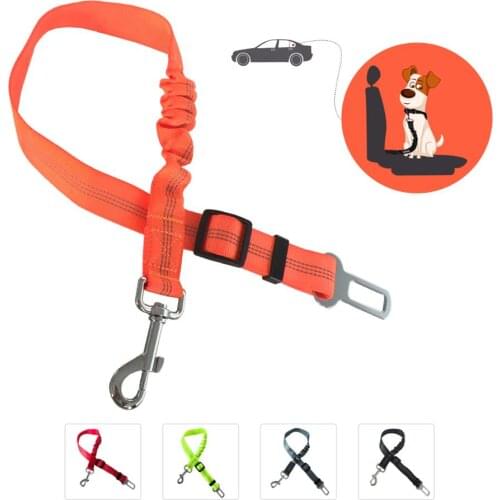 Reflective Car Pet Dog Seat Belt Elastic Dog Vehicle Safety Belt Adjustable Pet Cat Seat Belts 5 Colors Optional