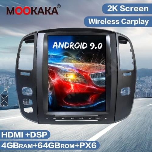 Vertical Tesla Style Android 9.0 64GB Car Radio GPS Navigation For Lexus LX470 2004 2005 Multimedia Player Auto Stereo Head Unit