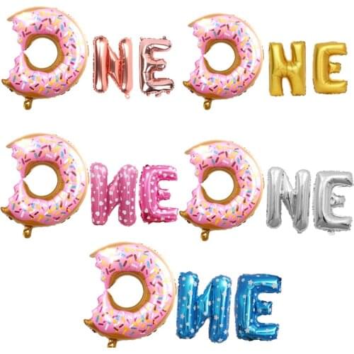 Foil Balloons Letter One Year Old Baby Shower Boy Or Girl Baloon Babyshower My First 1st Birthday Party Decorations Kids NW01