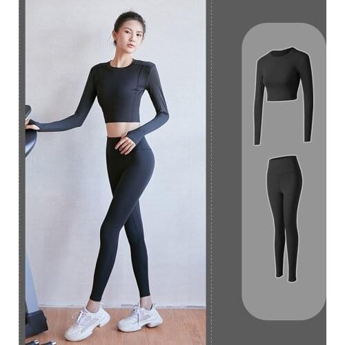 2pcs Women Yoga Set Seamless High Waist Leggings Flexible Hollow Back Tracksuit Workout Clothes for Women Fitness Sport Gym Suit