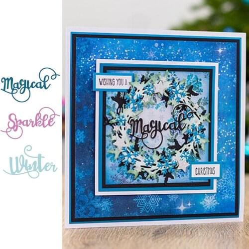 Word Magical Spaikle Winter Metal Cutting Dies for Scrapbooking and Card Making Craft 2019 New die cuts